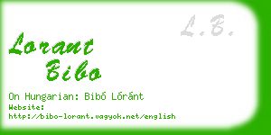 lorant bibo business card